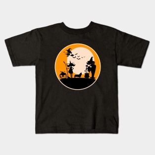 Halloween Corgi Silhouette - Witches Kids T-Shirt